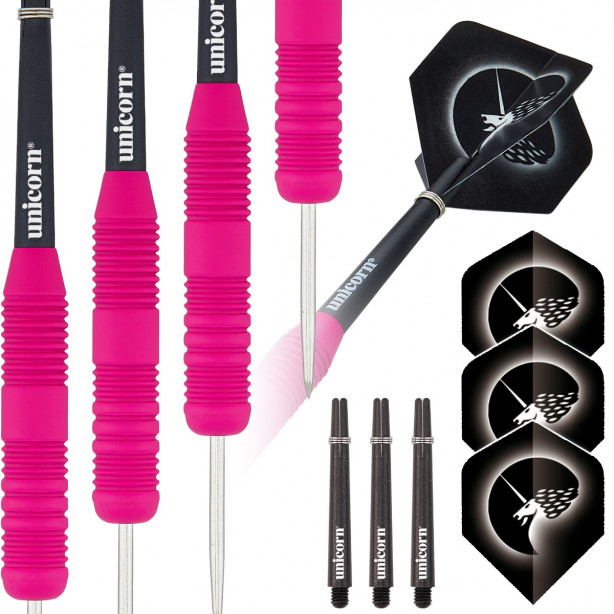 Core Plus Pink Rubberised Steel Tip Dart