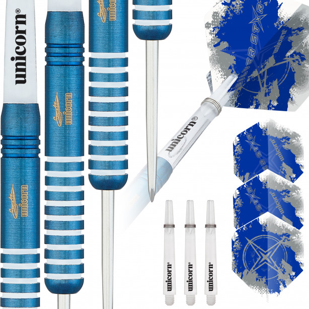 Blue Silver Star Gary Anderson Steel Tip Dart - 80% Tungsten