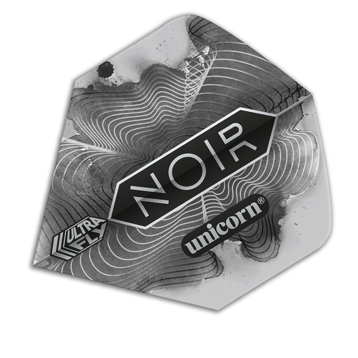 Unicorn Ultrafly Dart Flights | Noir Abstract Design | Big Wing or Plus  Shape| Ultra Durable 100 Micron Polyester PET | 3 Flights