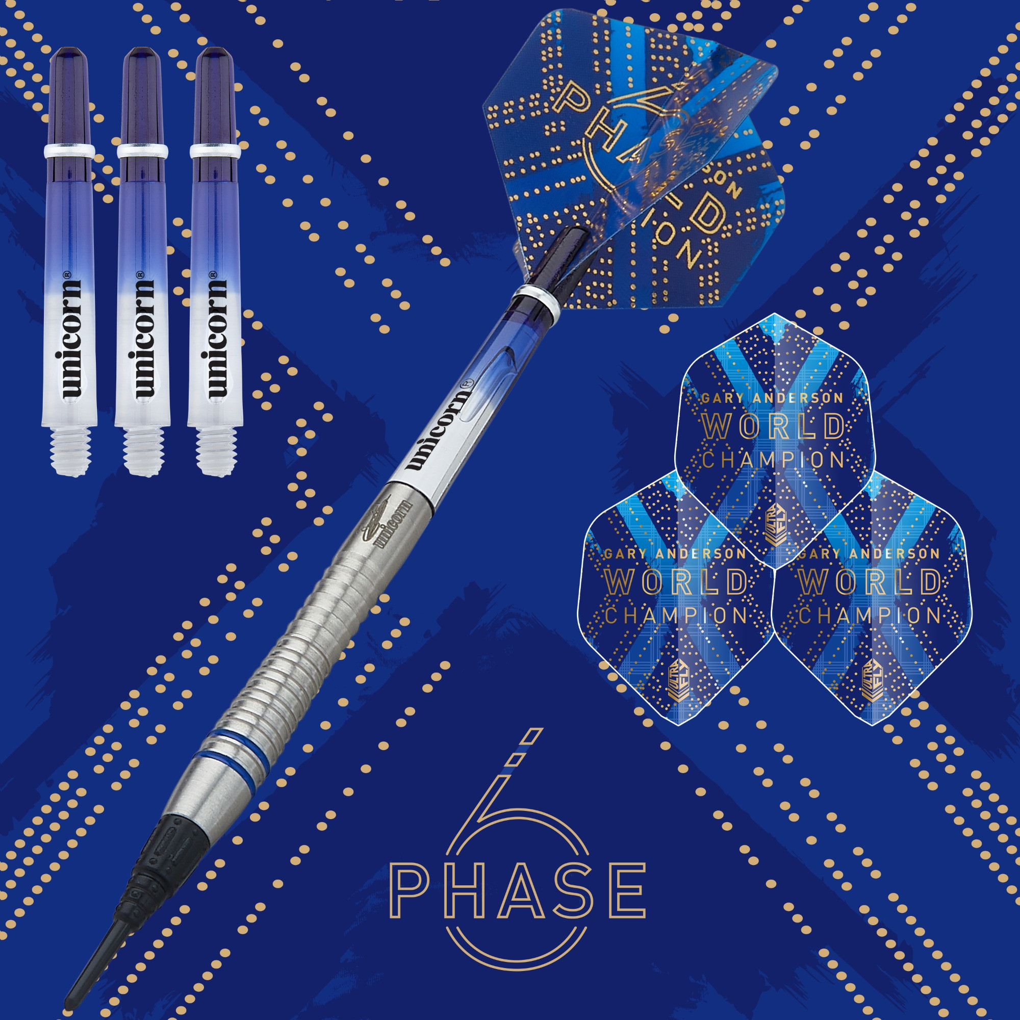 World Champion Gary Anderson Phase 6 Soft Tip Dart Set World Champion Gary Anderson Phase 6 Soft Tip Dart Set