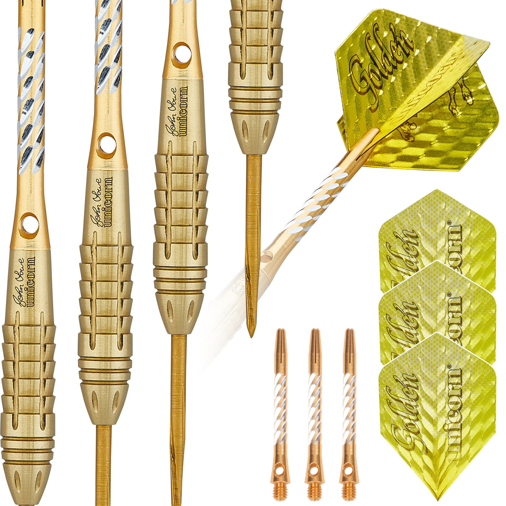売りつくしunicorn Golden John Lowe 20g Unicorn John Lowe Darts - Steel Tip - World Champion - Phase