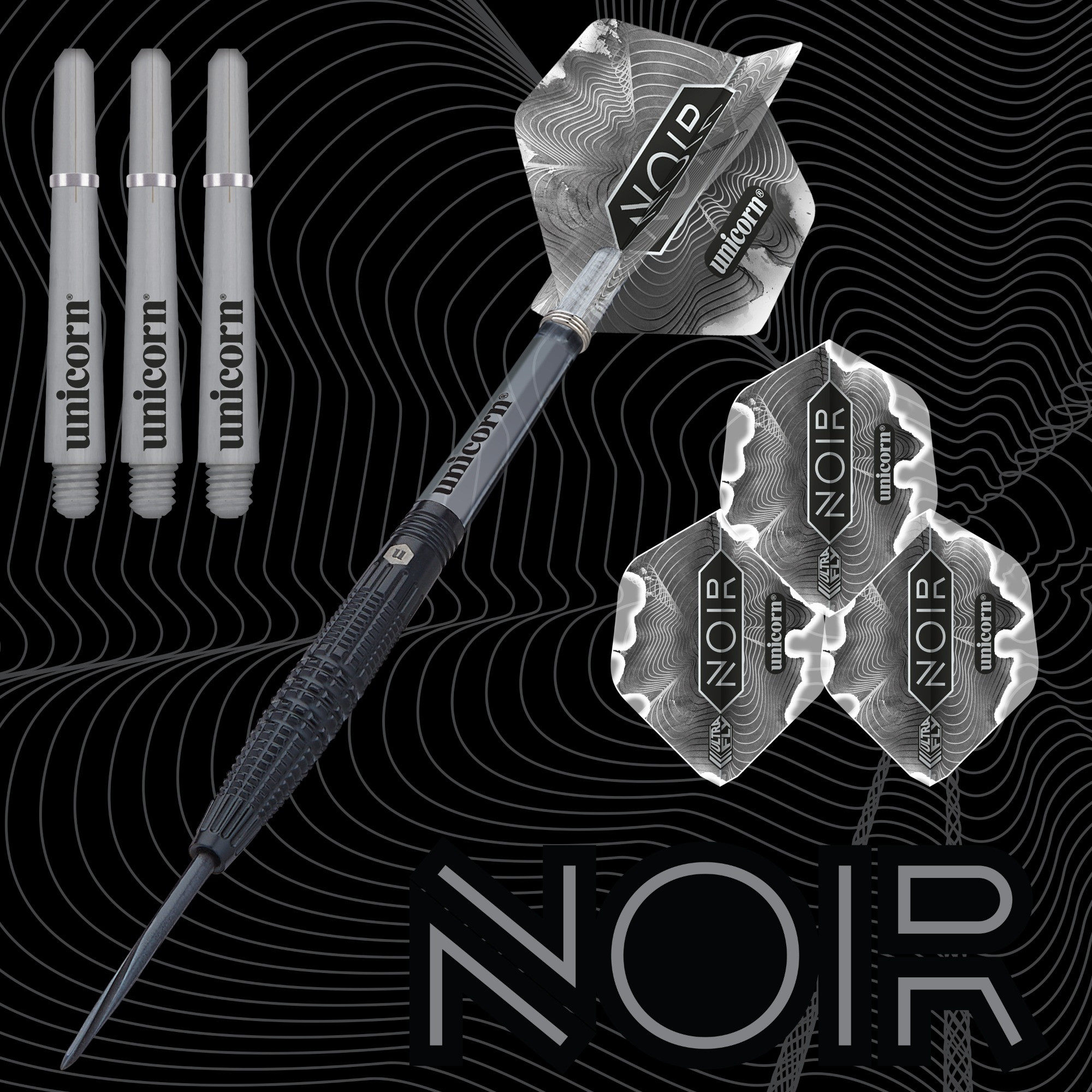 Noir Style 2 Steel Tip Dart Set - 90% Tungsten